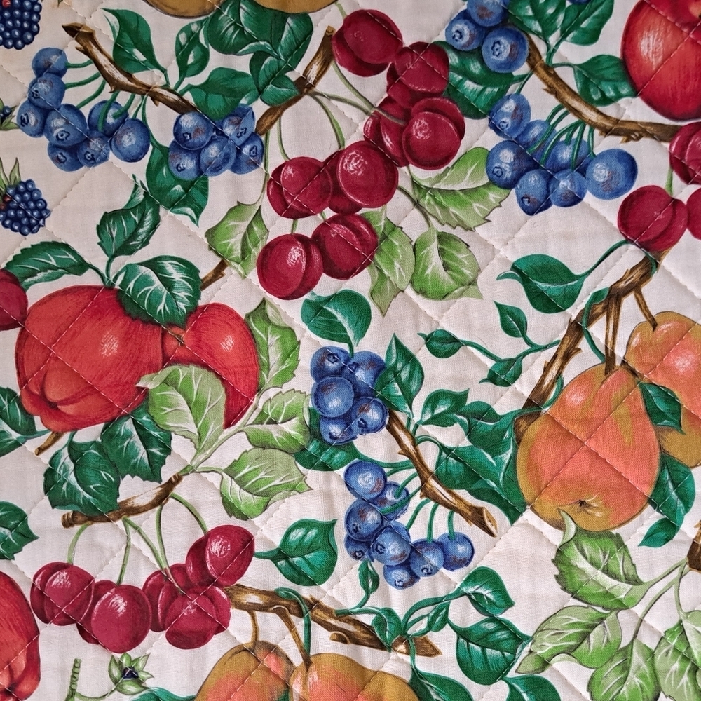 VTG KAY DEE RHAPSODY quilted fruit orchard placements napkins farmhouse USA - Picture 6 of 9